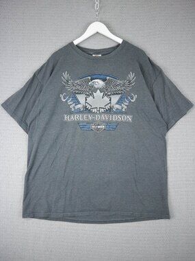 Harley Davidson Edmonton Alberta Heritage Mens Grey Tee 2XL